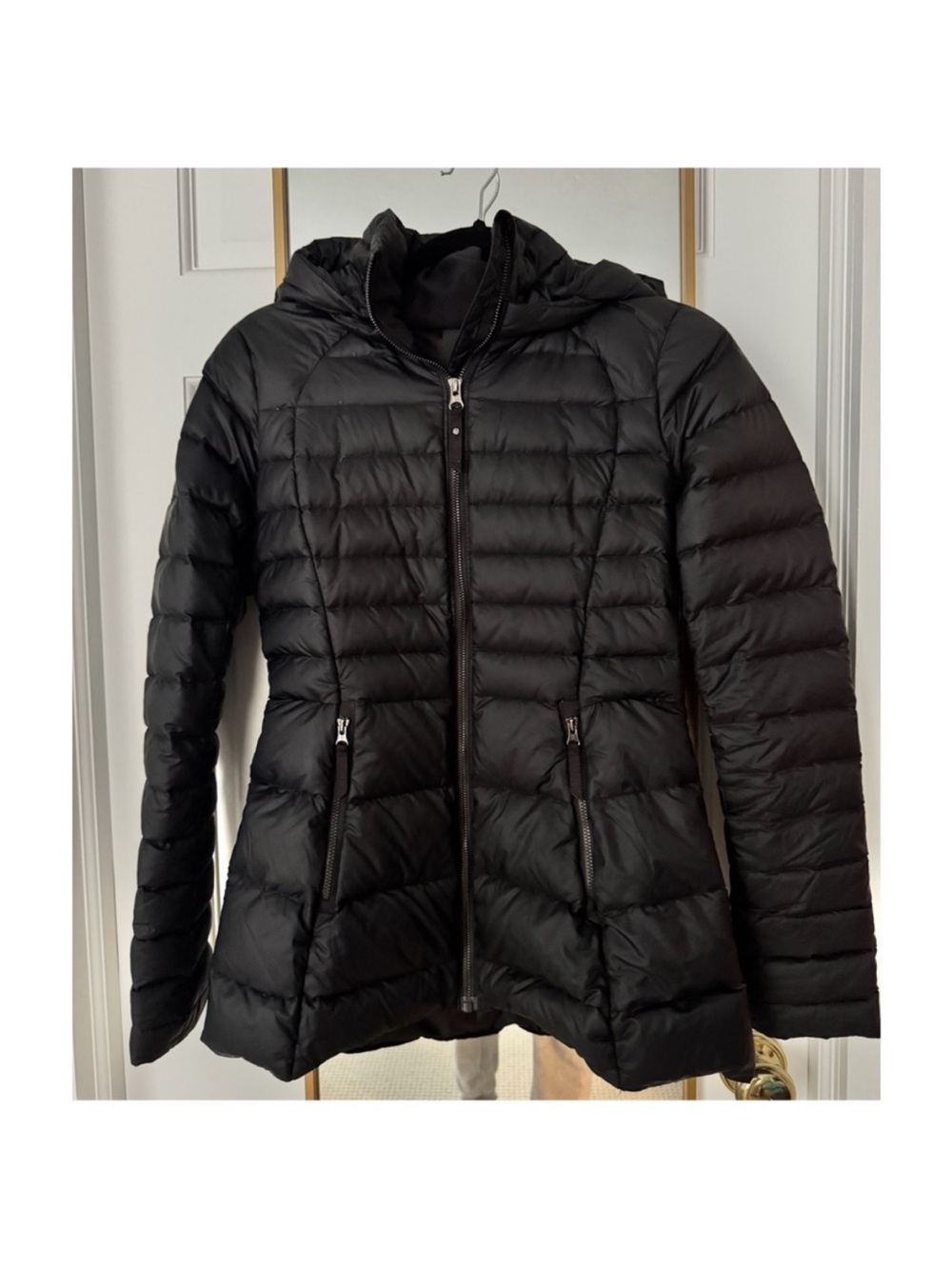 lululemon athletica Black Quilted Packable Hooded Puffer Jacket